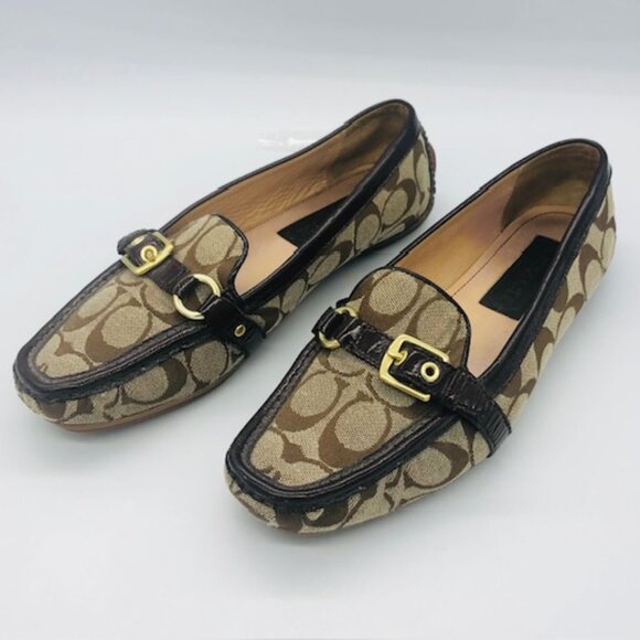 Coach Signature Canvas Loafers – Women’s Size 9.5M - Picture 1 of 5